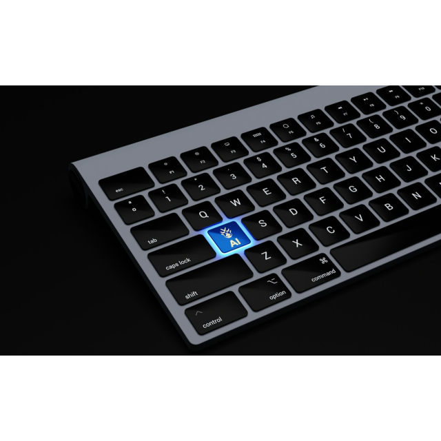 keyboard with an AI key lit up